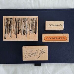 Wooden Stamp Set Of 4